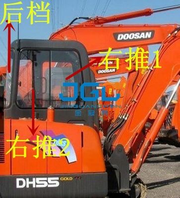 DH55GOLD ประตูกระจกรถขุดและหน้าต่างด้านบนและล่างซ้ายและขวากระจกหน้าและหลัง