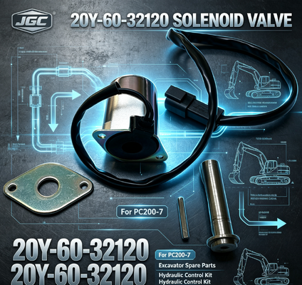 PC200-7 เครื่องจักรกลก่อสร้าง อะไหล่เครื่องขุดอะไหล่ วาล์วซอลีนอยด์สําหรับ 20Y-60-32120