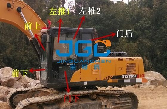 Excavator 135C-8 135C-9 215C-9 365H Front Gear Downgear ประตูบานเลื่อนกระจกแขนขวา