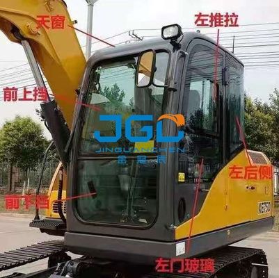 XE75DA 85C 80 Front Lower Gear Glass Excavator Front Damper Glass ด้านหลังกระจกโค้ง