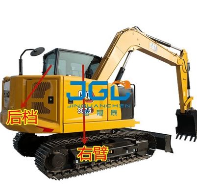 307.5 Excavator Glass ด้านหน้าและด้านหลังประตูซ้ายและขวาและกระจกบังลมหน้า