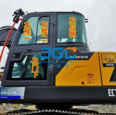 EC75D Excavator Glass ด้านหน้าประตูด้านซ้ายบนและล่างดันกระจกบังลมหลังด้านขวาช่องรับแสงขนาดใหญ่