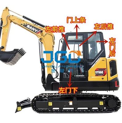 60C 75C Excavator Glass Front Damper กดและดึงด้านหลังของประตูหน้าต่าง