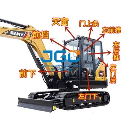 60C 75C Excavator Glass Front Damper กดและดึงด้านหลังของประตูหน้าต่าง