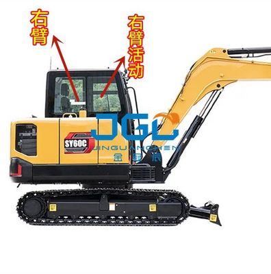 60C 75C Excavator Glass Front Damper กดและดึงด้านหลังของประตูหน้าต่าง