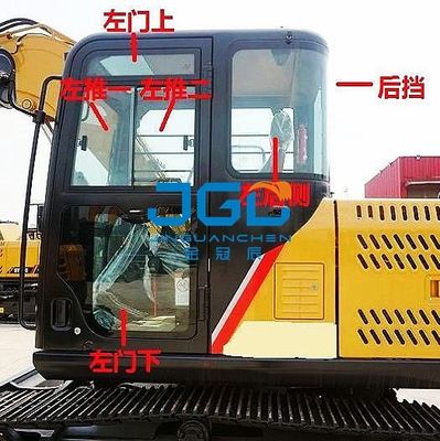 75C 95C 75Pro Excavator กระจกบังลมหน้าเลื่อนหน้าต่างด้านหลังดัดด้านหลังสกายไลท์กระจกด้านบน