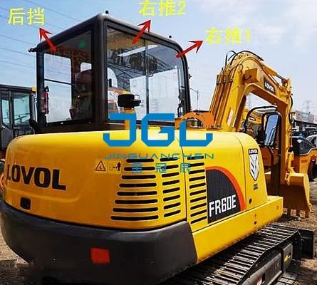 60D 60E2-H Excavator Glass กระจกบังลมหน้าประตูด้านซ้ายบนและเฟืองหลังล่าง