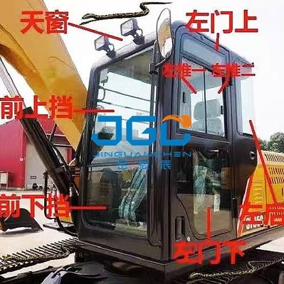 SY75C Front Windscreen Excavator Push-Pull Window บนและล่างซ้ายและขวาบล็อกด้านหลังกระจกนิรภัย