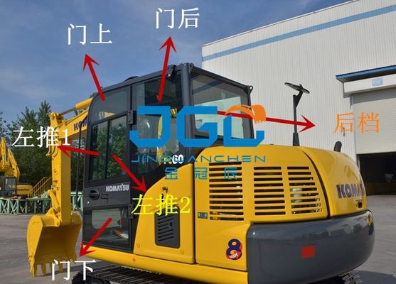 PC60-8 70-8 ประตูและหน้าต่างเครื่องขุดซ้ายและขวาหน้าและหลังกระจกหน้า