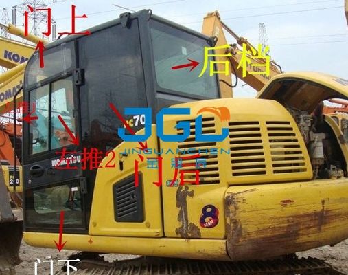PC60-8 70-8 ประตูและหน้าต่างเครื่องขุดซ้ายและขวาหน้าและหลังกระจกหน้า