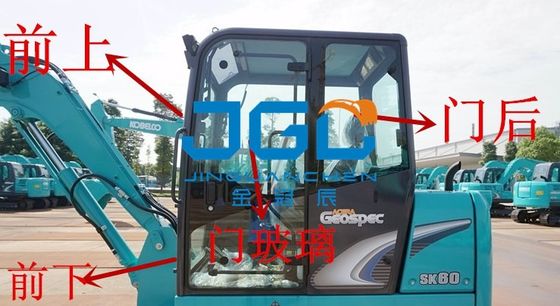 SK60-8 รถขุดเกียร์หน้าประตูหลังและหน้าต่างซ้ายและขวาบนและล่างกระจกหน้ารถ