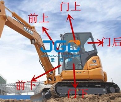 CX58C Excavator หน้าและหน้ากระจกหน้าหลัง ซ้ายและขวา ประตูและหน้าต่าง