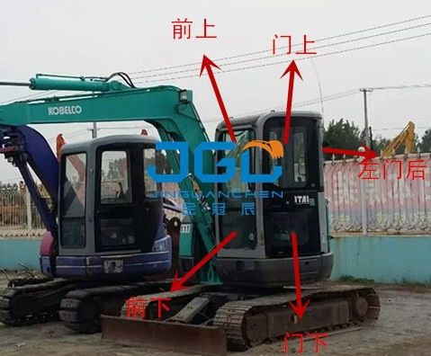 SK35SR 40SR-3 55SR 45SR อะไหล่ซ่อมกระจกหน้ารถรถขุดด้านหน้าและด้านหลัง