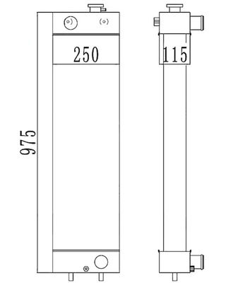 อลูมิเนียมเรเดียเตอร์สําหรับ PC128 PC138US-2 Excavator 22B-03-12110