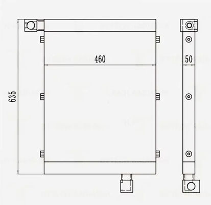 DX60 DX55 DX53W EX55W เครื่องเย็นน้ํามันเครื่องขุด K9006314 ด้วยวัสดุอะลูมิเนียม