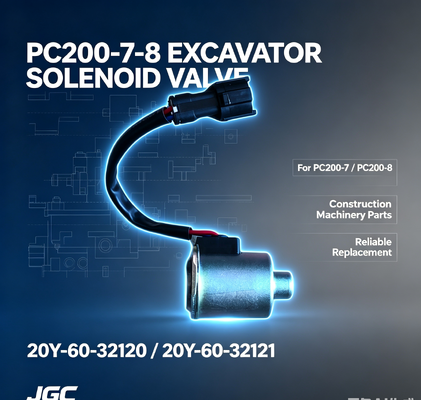 20Y-60-32120 20Y-60-32121 ชิ้นส่วนเครื่องจักรก่อสร้าง วาล์วโซลินอยด์รถขุด PC200-7-8