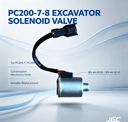20Y-60-32120 20Y-60-32121 ชิ้นส่วนเครื่องจักรก่อสร้าง วาล์วโซลินอยด์รถขุด PC200-7-8