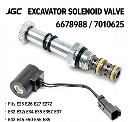 วาล์วSolenoid 6678988 7010625 สำหรับรถขุดE25 E26 E27 E27Z E32 E32i E34 E35 E35i E35Z E37 E42 E45 E50 e55 E85