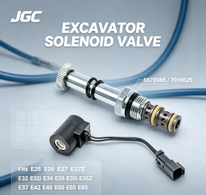 วาล์วSolenoid 6678988 7010625 สำหรับรถขุดE25 E26 E27 E27Z E32 E32i E34 E35 E35i E35Z E37 E42 E45 E50 e55 E85