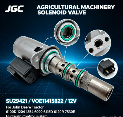SU29421 VOE11415822 โซลินอยด์วาล์ว 12V สำหรับรถแทรกเตอร์ 6100D 1204 1354 6090 6115D 6120R 7530E ชิ้นส่วนเครื่องจักรกลการเกษตร