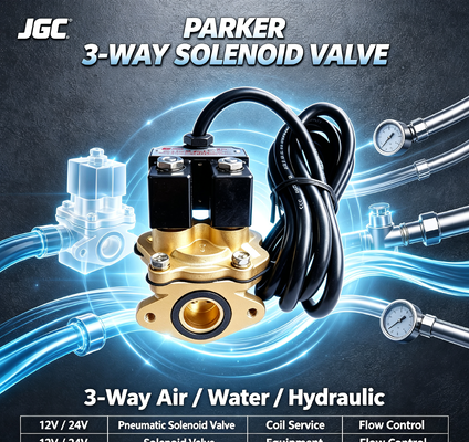 พาร์คเกอร์ 3-Way อากาศ Pneumatic Solenoid วาล์ว 12v 24v อุปกรณ์บริการน้ําไฮดรอลิกโค้ล