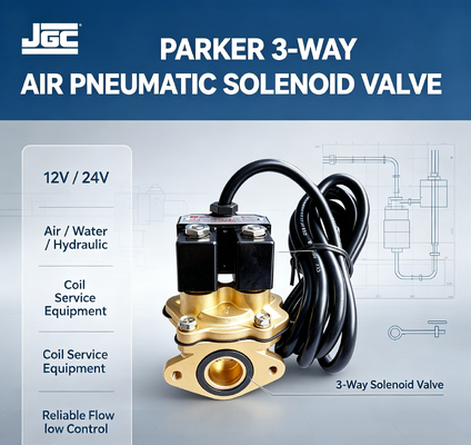 พาร์คเกอร์ 3-Way อากาศ Pneumatic Solenoid วาล์ว 12v 24v อุปกรณ์บริการน้ําไฮดรอลิกโค้ล