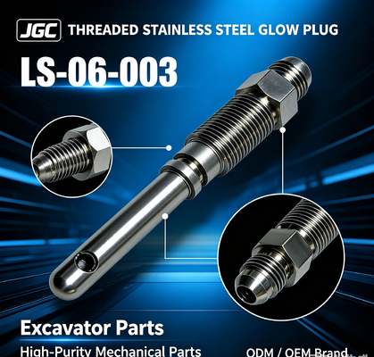 LS-06-003 ชิ้นส่วนเครื่องจักรกลความบริสุทธิ์สูงแบบกำหนดเอง ชิ้นส่วนรถขุด หัวเทียนสแตนเลสแบบเกลียว รุ่น ODM/OEM