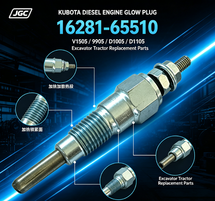 หัวเทียน 16281-65510 สำหรับเครื่องยนต์ดีเซล Kubota V1505 D905 D1005 D1105 อะไหล่ทดแทนรถขุด รถแทรกเตอร์