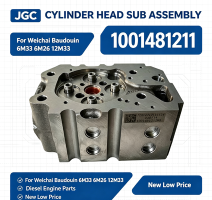 1001481211 ฝาสูบใหม่ราคาถูก ฝาสูบสำหรับเครื่องยนต์ดีเซล Weichai Baudouin 6M33 6M26 12M33