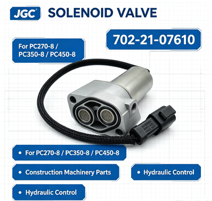 702-21-07610 ชิ้นส่วนเครื่องจักรก่อสร้าง โซลินอยด์วาล์วสำหรับรถขุด PC270-8 PC350-8 PC450-8