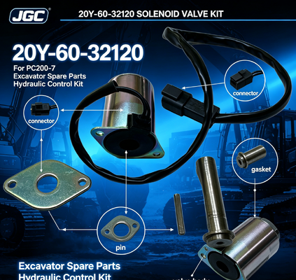 PC200-7 เครื่องจักรกลก่อสร้าง อะไหล่เครื่องขุดอะไหล่ วาล์วซอลีนอยด์สําหรับ 20Y-60-32120
