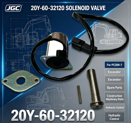 PC200-7 เครื่องจักรกลก่อสร้าง อะไหล่เครื่องขุดอะไหล่ วาล์วซอลีนอยด์สําหรับ 20Y-60-32120