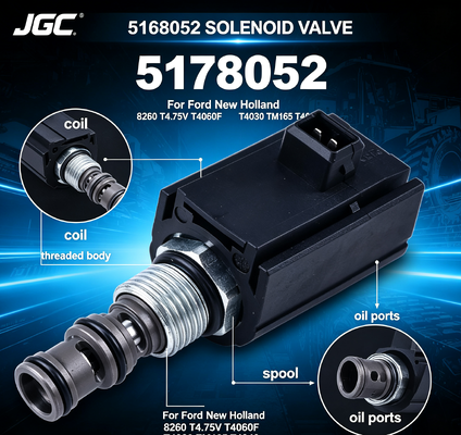 5168052 ชิ้นส่วนรถขุด โซลินอยด์วาล์วสำหรับ Ford New Holland 8260 T4.75V T4060F T4030 TM165 T4040