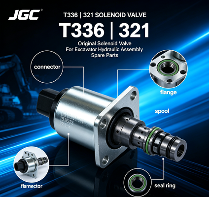 T336 | 321 วาล์วขดลวดแม่เหล็กคุณภาพสูงของแท้สำหรับอะไหล่ไฮดรอลิกของรถขุด