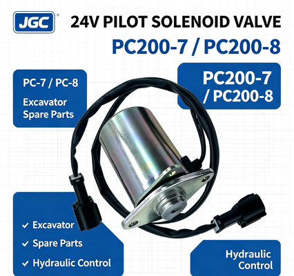 PC-7 PC-8 ชิ้นส่วนเครื่องขุดสําหรับ PC200-7 PC200-8 วาล์วโซเลนอยด์ พิเล็ต วาล์วโซเลนอยด์ 24V