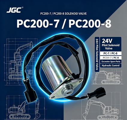 PC-7 PC-8 ชิ้นส่วนเครื่องขุดสําหรับ PC200-7 PC200-8 วาล์วโซเลนอยด์ พิเล็ต วาล์วโซเลนอยด์ 24V