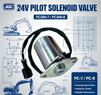 PC-7 PC-8 ชิ้นส่วนเครื่องขุดสําหรับ PC200-7 PC200-8 วาล์วโซเลนอยด์ พิเล็ต วาล์วโซเลนอยด์ 24V