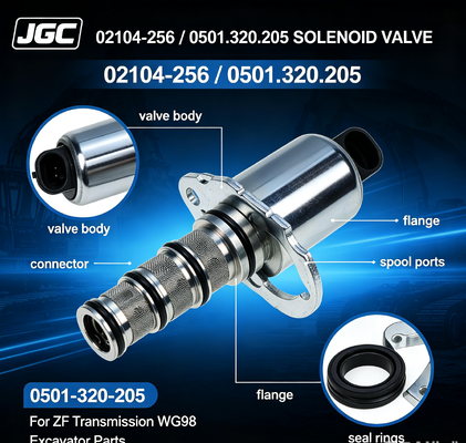 02104-256 0501-320-205 อะไหล่เครื่องขุด วาล์วโซเลนอยด์สําหรับ Zf การส่ง Wg98