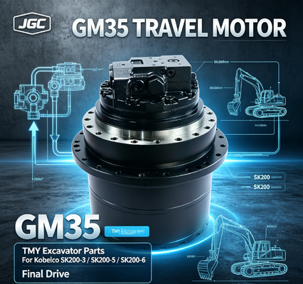 GM35 ชิ้นส่วนรถขุด มอเตอร์ขับเคลื่อนไฮดรอลิก สำหรับ Kobelco ใช้ได้กับ SK200-3 SK200-5 SK200-6