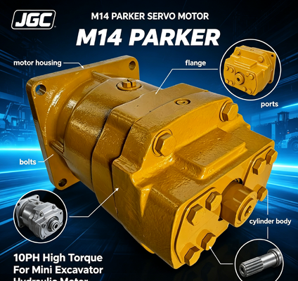 มอเตอร์เซอร์โว M14 parker 10 แรงม้า มอเตอร์ไฮดรอลิกแรงบิดสูงสำหรับรถขุดขนาดเล็ก