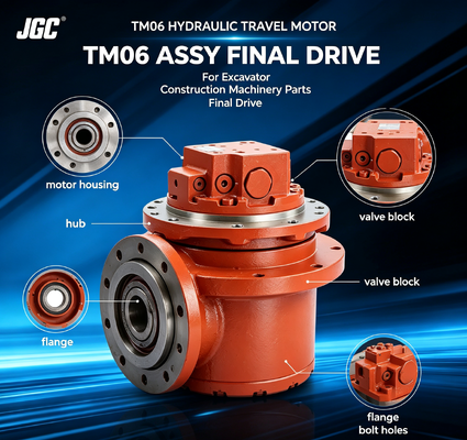 TM06 ส่วนเครื่องจักรก่อสร้าง ไฮดรอลิก มอเตอร์การเดินทาง Assy Final Drive สําหรับเครื่องขุด