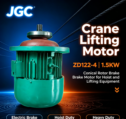 ZD122-4 มอเตอร์เครนยก ประเภทมอเตอร์เบรกโรเตอร์ทรงกรวย 1.5KW