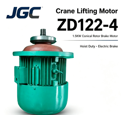 ZD122-4 มอเตอร์เครนยก ประเภทมอเตอร์เบรกโรเตอร์ทรงกรวย 1.5KW